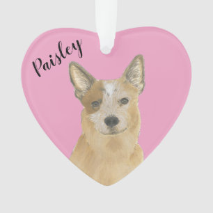 Ornamento Cachorro Vermelho Cor-de-Rosa Personalizado