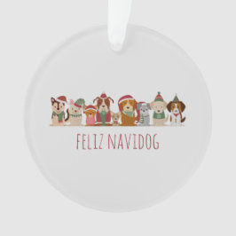 Ornamento Cães de Natal Feliz Navidog