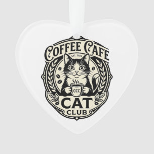 Ornamento Café de Gato Engraçado Gráfico - Clube do Gato de