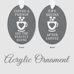 Ornamento Café e amigos adoram cinzas de coração