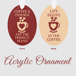 Ornamento Café e amigos adoram corações burgundy