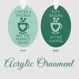 Ornamento Café e amigos adoram corações verdes