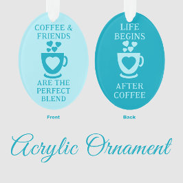 Ornamento Café e amigos adoram o coração.