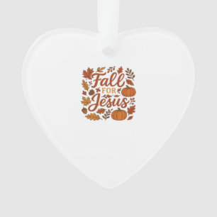 Ornamento Cair Por Jesus Outono Abóbora Fé Cristã Clas