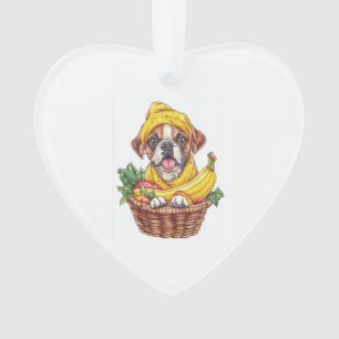 Ornamento Caixa de Banana Lutadora � Cachorro de Fruta Engra
