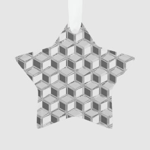 Ornamento Caixas 3d cromo - cinzas prateadas