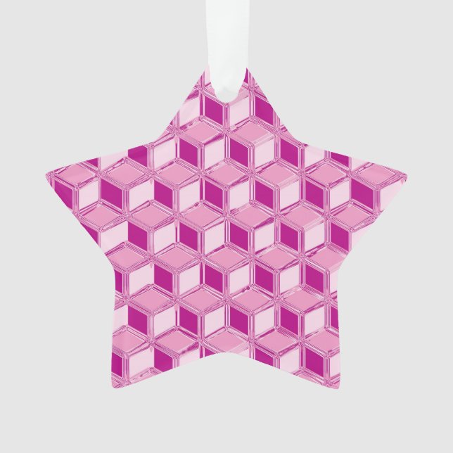 Ornamento Caixas 3d cromo - cor-de-rosa fuchsia (Frente)