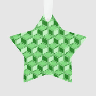 Ornamento Caixas 3d cromo - esmeraldo verde