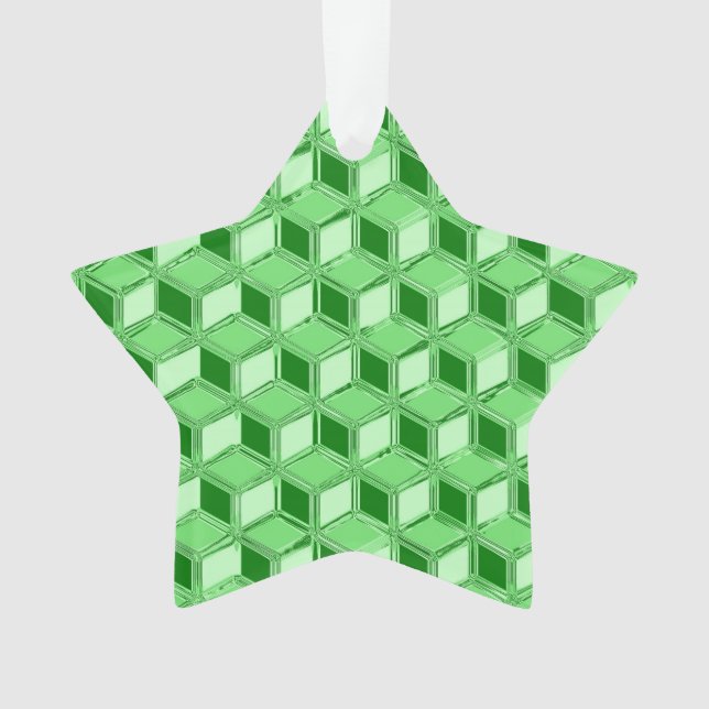 Ornamento Caixas 3d cromo - esmeraldo verde (Frente)