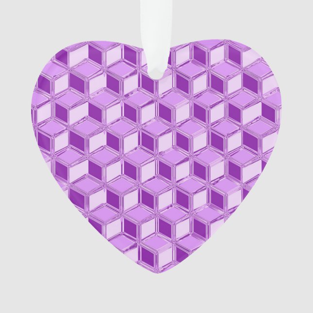 Ornamento Caixas 3d cromo - violeta roxa (Frente)