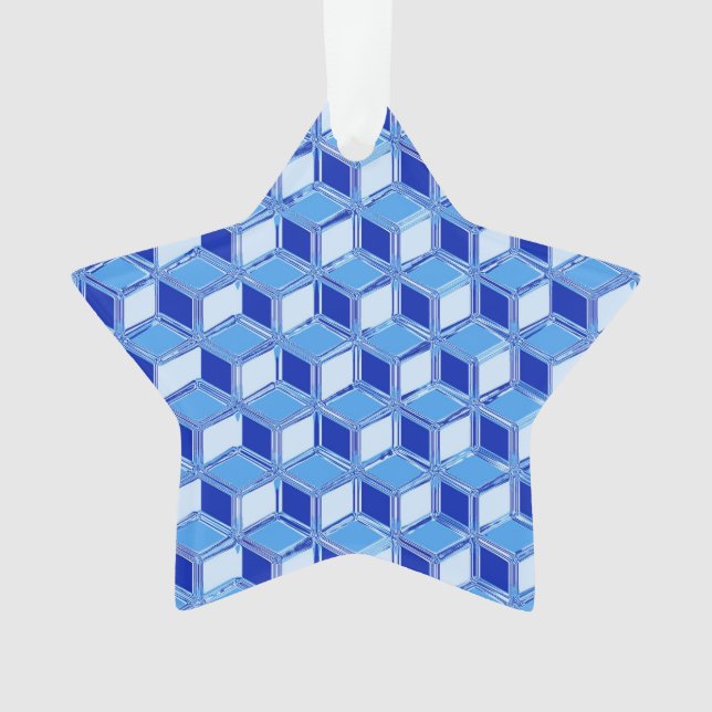 Ornamento Caixas de 3 d crômicos - azul de cobalto (Frente)