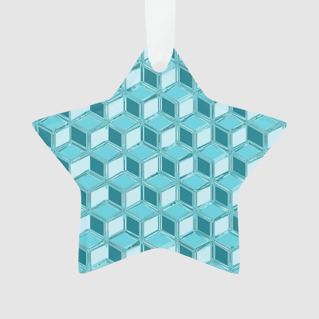 Ornamento Caixas de 3 d crômio - turquesa / aqua (Frente)