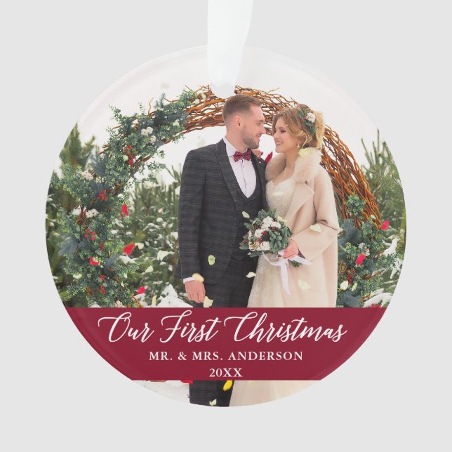 Ornamento Caligrafia Elegante Nossa Primeira Burgundia De Na (Frente)