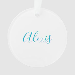 Ornamento Caligrafia Nome Script Simples Branco Azul