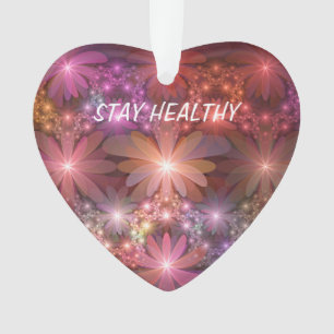 Ornamento Cama De Flores Arte Fractal Abstrato brilhante Col