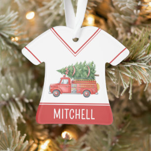 Ornamento Caminhão de Bombeiros de Natal Personalizado Moder