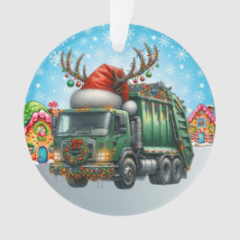 Ornamento Caminhão de lixo para gestão de resíduos