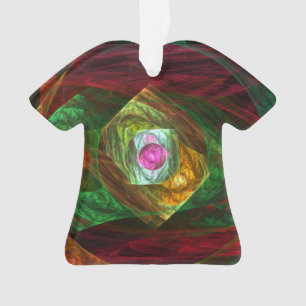Ornamento Camisa Acrílica Abstrato de Conexões Dinâmicas