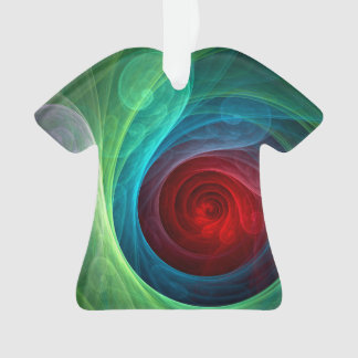 Ornamento Camisa Acrílica Abstrato de Tempestade Vermelha