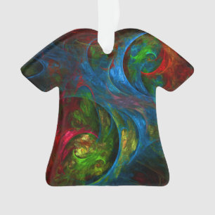 Ornamento Camisa acrílica Gênesis Abstrato de arte azul