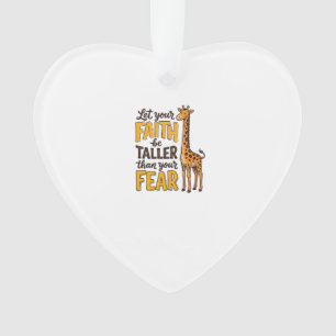 Ornamento Camisa Cristã Vintage Girafa Fé Sobre Medo De