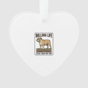 Ornamento Camisa de Amante de Bulldog Arte de Cachorro Grava