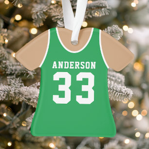 Ornamento Camisa de Basquete Verde Personalizada