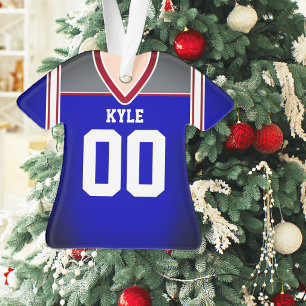 Ornamento Camisa de Futebol Azul e Prata