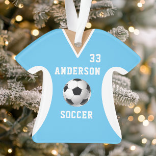 Ornamento Camisa de Futebol Azul Personalizada