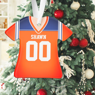 Ornamento Camisa de Futebol Laranja e Azul