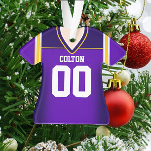 Ornamento Camisa de Futebol Roxa/Amarela