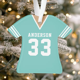 Ornamento Camisa de Futebol Verde Personalizada de Natal