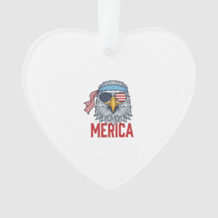 Ornamento Camisa de Gravura Vintage Águia Patriótica Merica