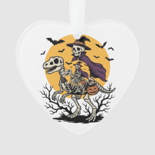 Ornamento Camisa de Halloween de Dinossauro Esqueleto Vintag