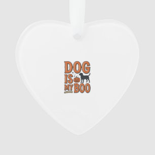 Ornamento Camisa de Halloween Vintage Dog Is My Boo Design_1