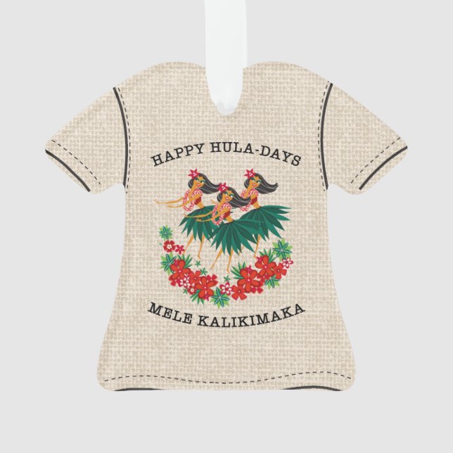 Ornamento Camisa de Hula Holiday Hawaiian Hula Aloha (Verso)