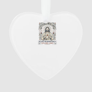 Ornamento Camisa de Jesus Costurando Bordado Gráfico Cristão