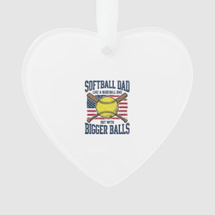 Ornamento Camisa de Pai de Softbol Antigo Bolas Maiores Desi