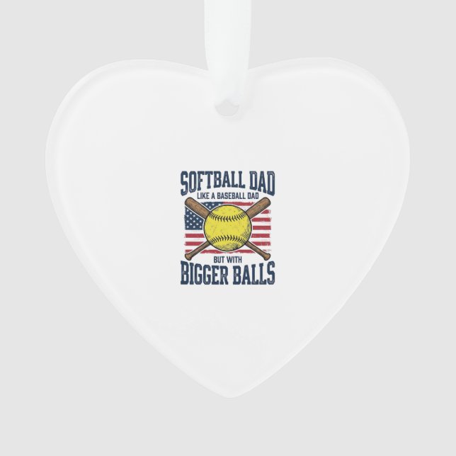 Ornamento Camisa de Pai de Softbol Antigo Bolas Maiores Desi (Frente)