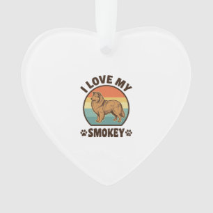 Ornamento Camisa de pôr do sol vintage de Smokey Sheltie Dog