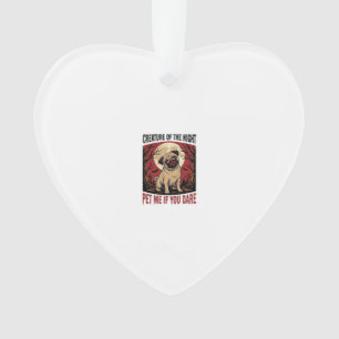 Ornamento Camisa de Pug de Halloween com Cemitério Assustado
