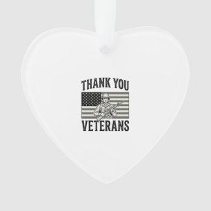 Ornamento Camisa de Soldado de Bandeira Vintage Thank You Ve