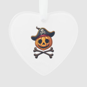 Ornamento Camisa do Crânio do Pirata da Abóbora � Halloween