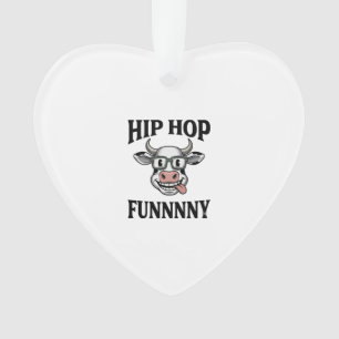 Ornamento Camisa engraçada de Hip Hop Cow Vintage Engraving
