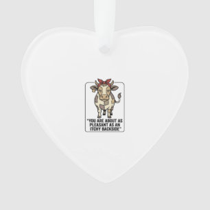 Ornamento Camisa engraçada e rabugenta de vaca xadrez vintag
