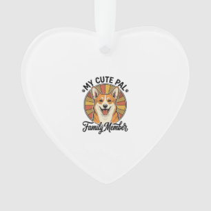 Ornamento Camisa Família Corgi Design de Amante de Pet Vinta
