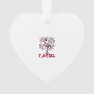 Ornamento Camisa Flamerica Flamingo Patriótica Vintage Desig