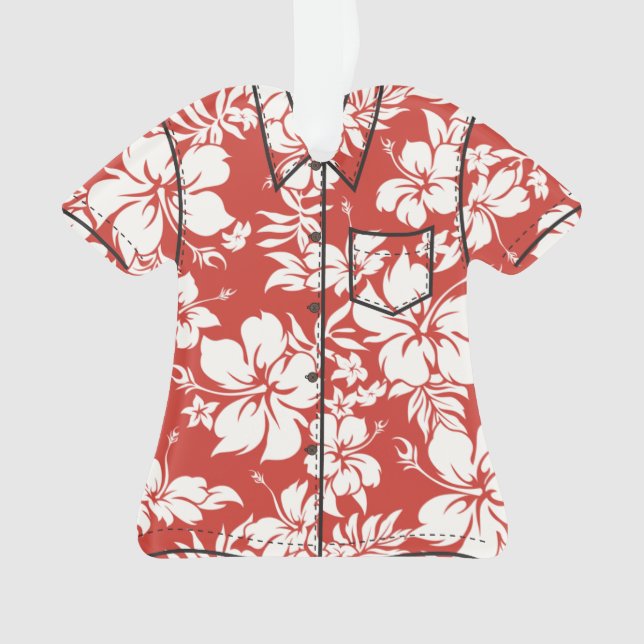 Ornamento Camisa floral havaiana de Pareau do hibiscus Aloha (Frente)