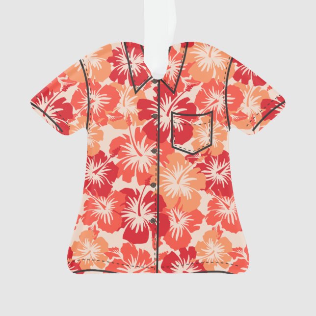 Ornamento Camisa floral havaiana do hibiscus épico Aloha (Frente)