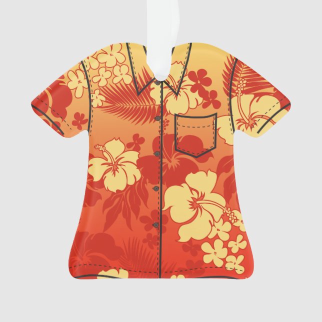 Ornamento Camisa havaiana da flora do hibiscus da mistura de (Frente)